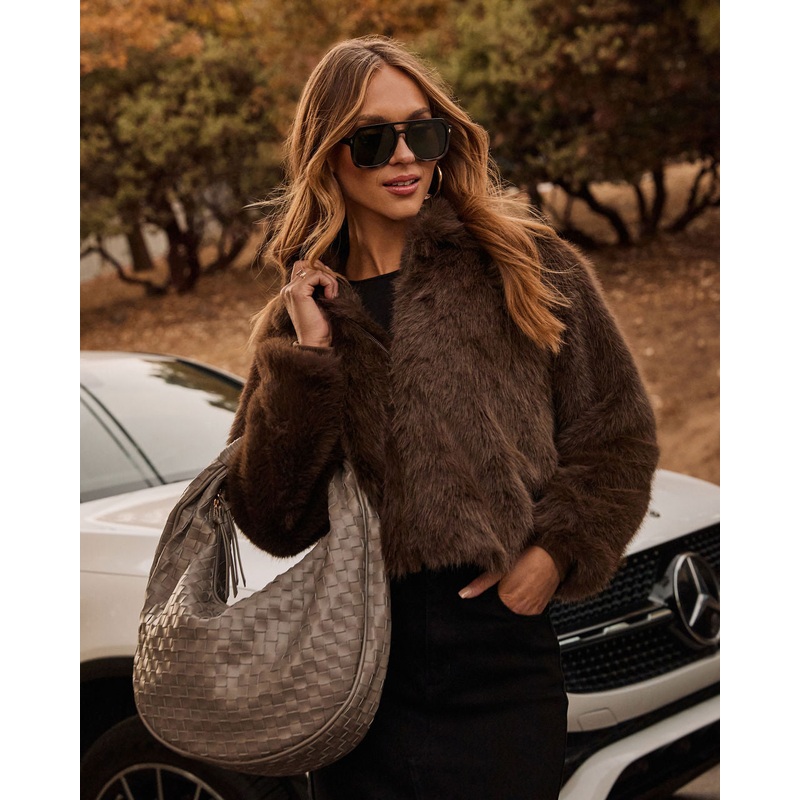 Alania Woven Leather Tote|Grey|O/S