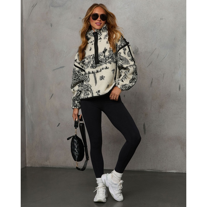 Brianna Paisley Quarter Zip Sweatshirt