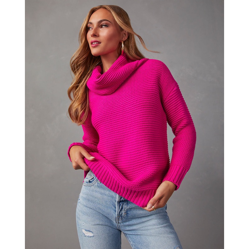 Denise Knit Sweater|Magenta|Orange|Sky Blue|Turquoise|Green|XS|S|M|L|XL