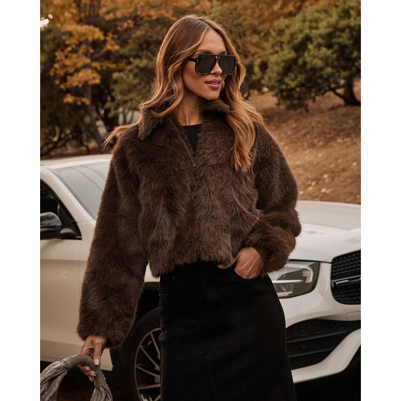 Frostline Faux Fur Coat|Dark Brown|XS|S|M|L|XL