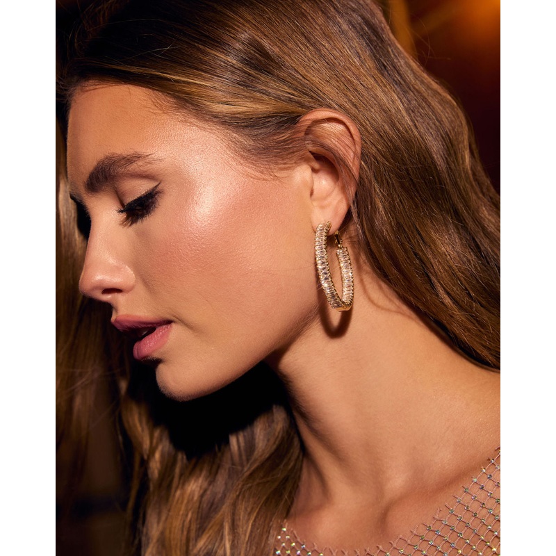Going In Circles Rhinestone Hoop Earrings