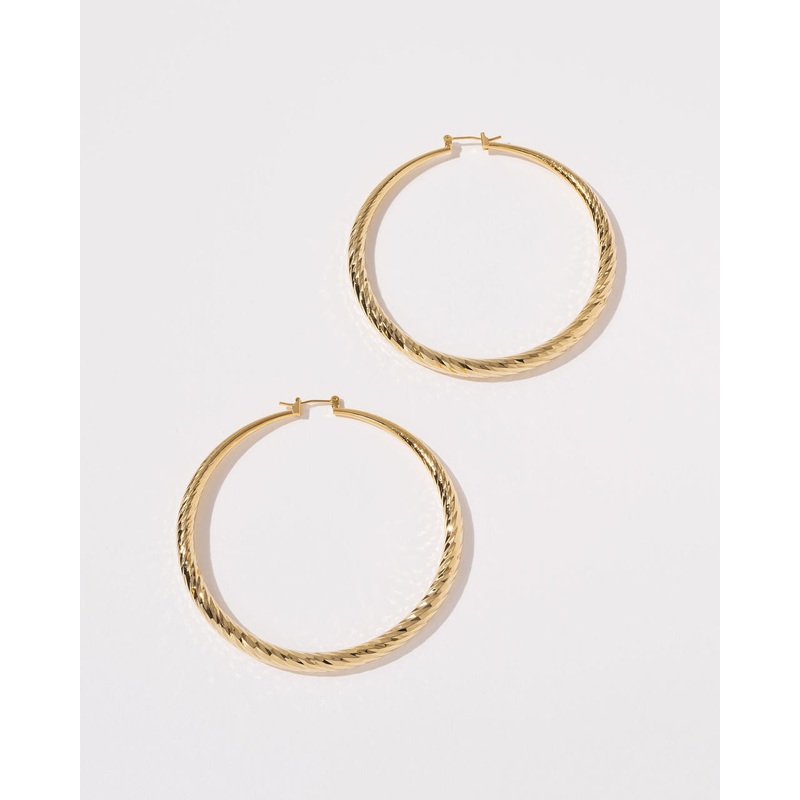 Juliana Faceted Hoops|Gold|O/S