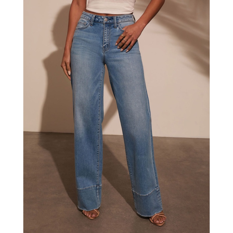 Lauren Super Stretch High Rise Wide Leg Jeans