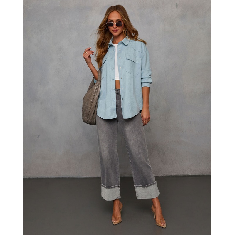 Long Sleeve Top|Blue|Ecru|XS|S|M|L|XL