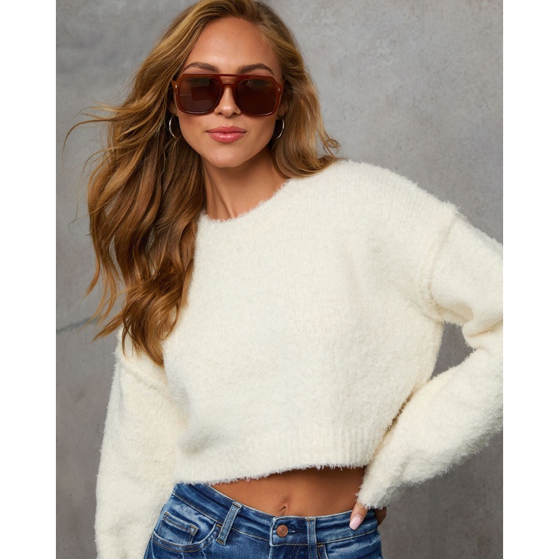 Lost Without You Cropped Knit Sweater