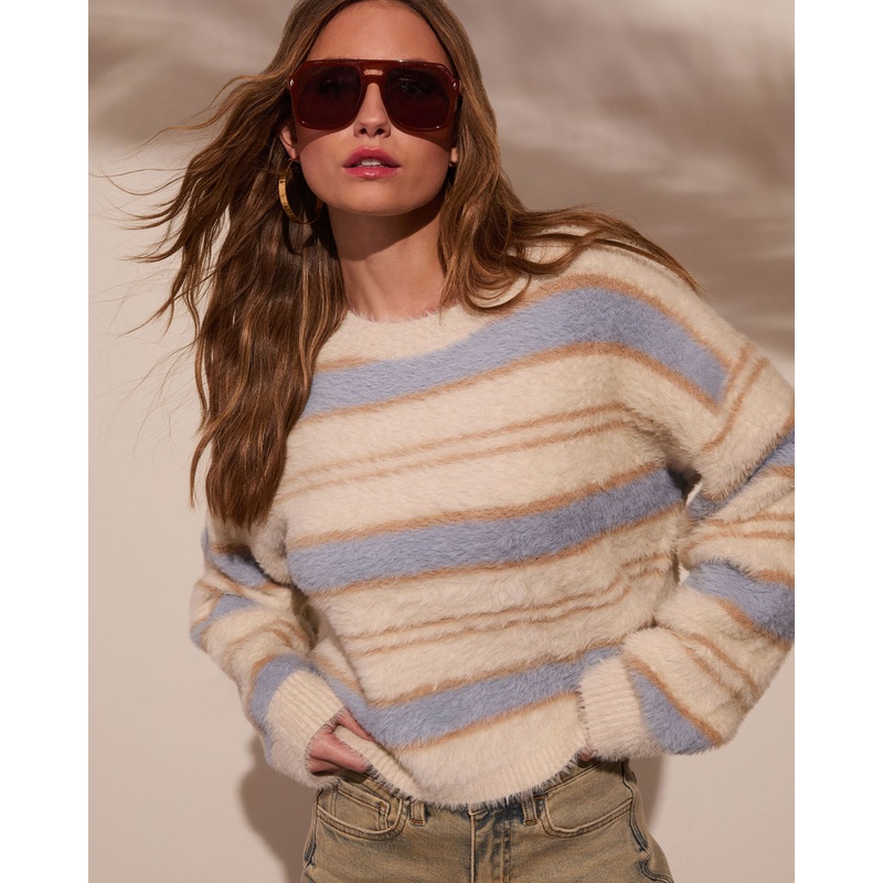 Snuggle Weather Striped Fuzzy Sweater