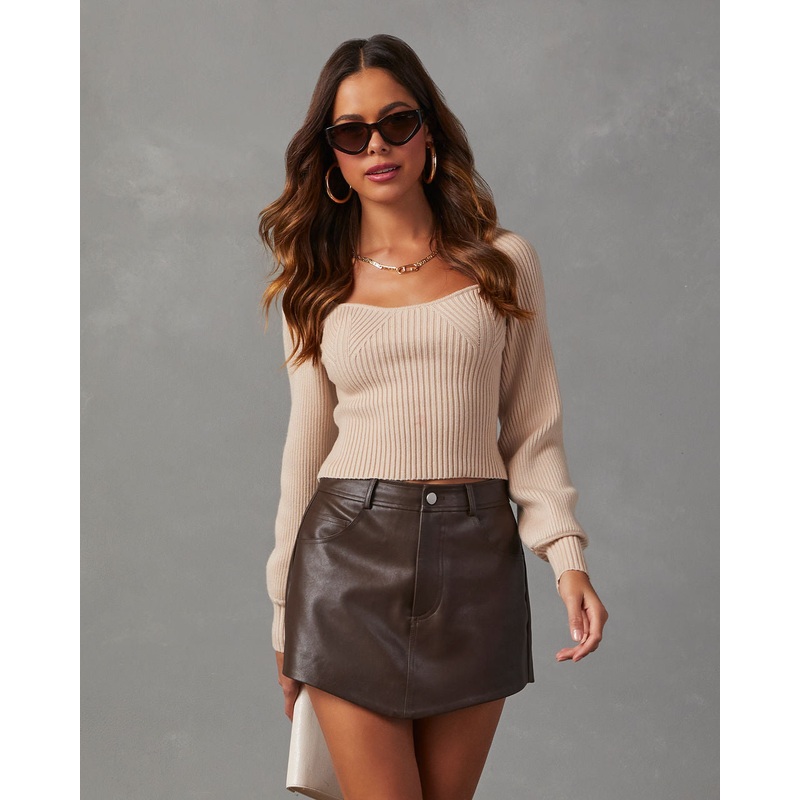 So Much More Knit Balloon Sleeve Top
