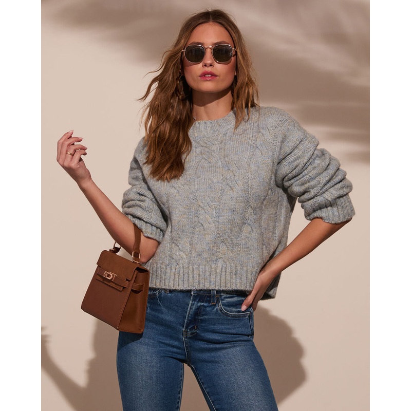 Warm Touch Cable Knit Sweater|Blue|Oatmeal|XS|S|M|L|XL