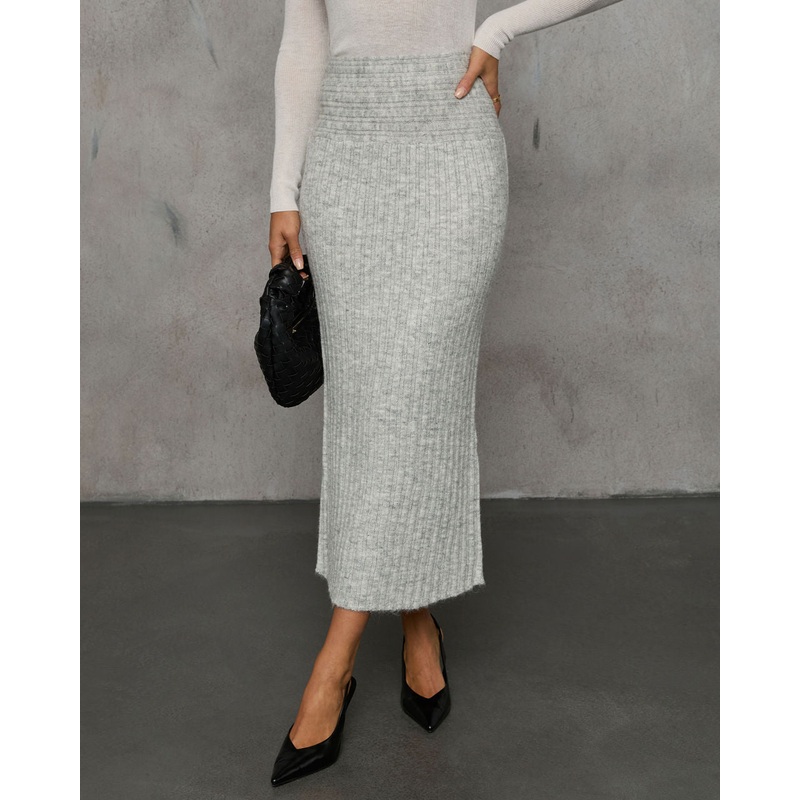 All The Feels Ribbed Maxi Skirt