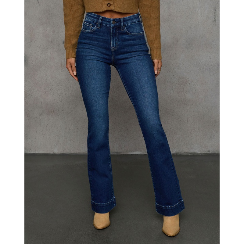 Coraline Super Stretch Mid Rise Flare Jeans