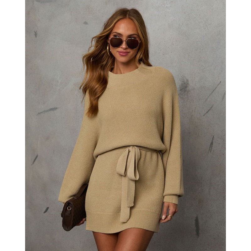 Diane Mockneck Mini Sweater Dress