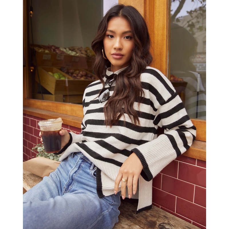 Dont Mind Me Striped Knit Sweater