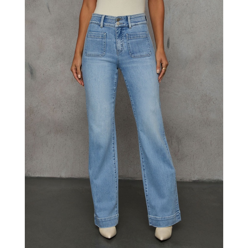 Found You Here Stretch High Rise Flare Jeans