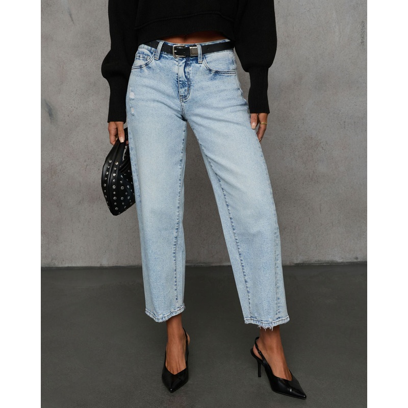 Jetty Stretch High Rise Clean Barrel Jeans