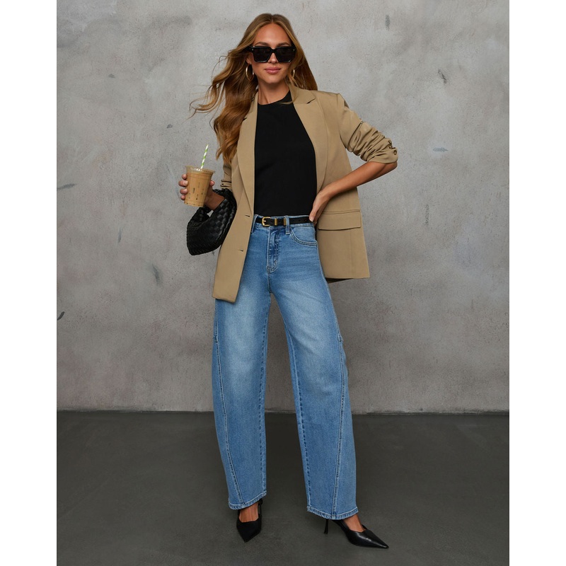 Launa Stretch High Rise Barrel Jeans