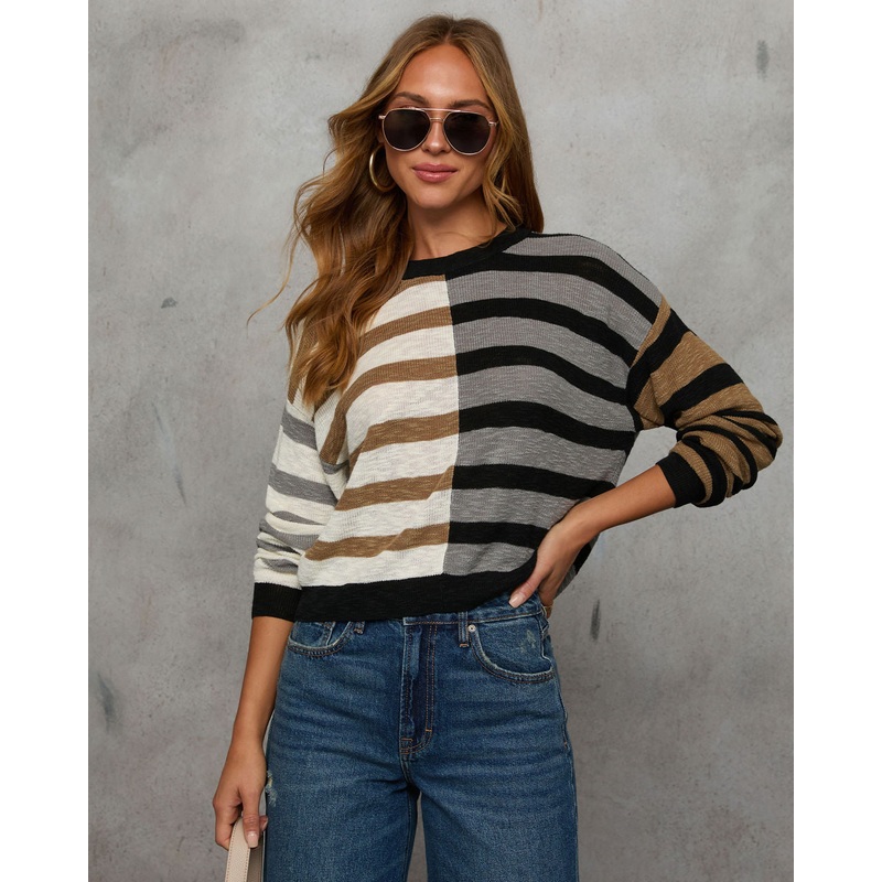 Nomad Dreams Contrast Striped Sweater