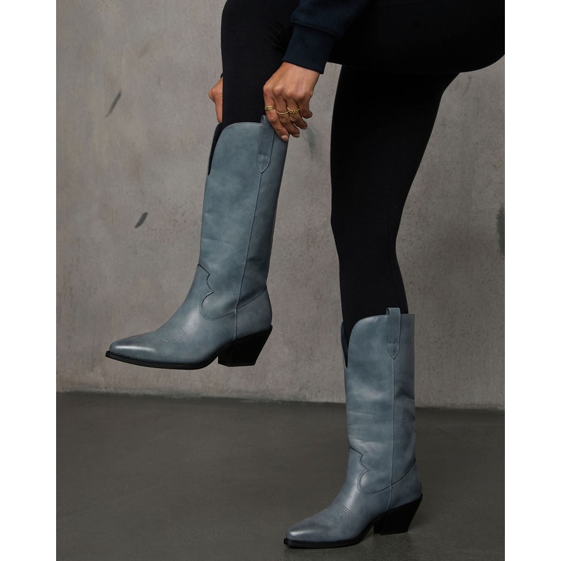 Saydie Faux Leather Western Boots
