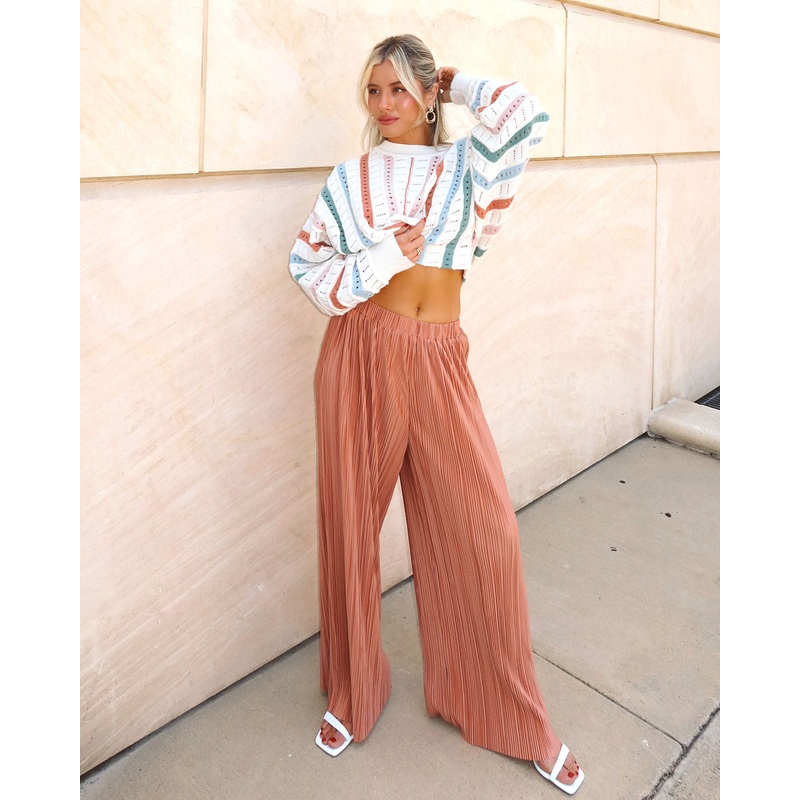 So Charming High Waist Plisse Pants