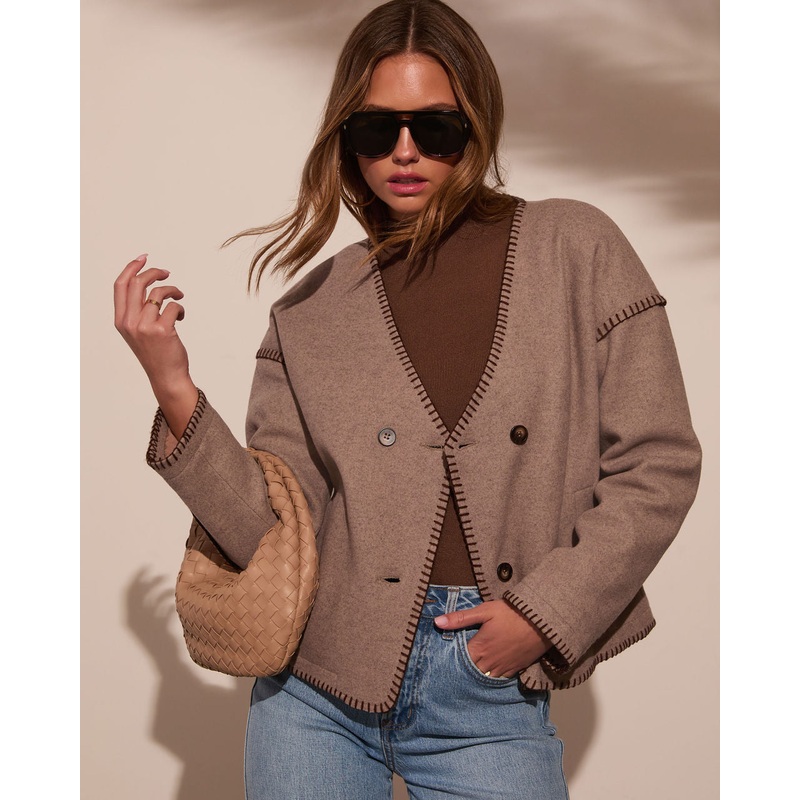 Sweet Echoes Contrast Stitch Jacket