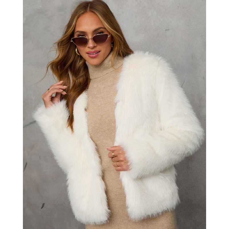 Warm Gather Faux Fur Coat|Ivory|Orange|S|M|L
