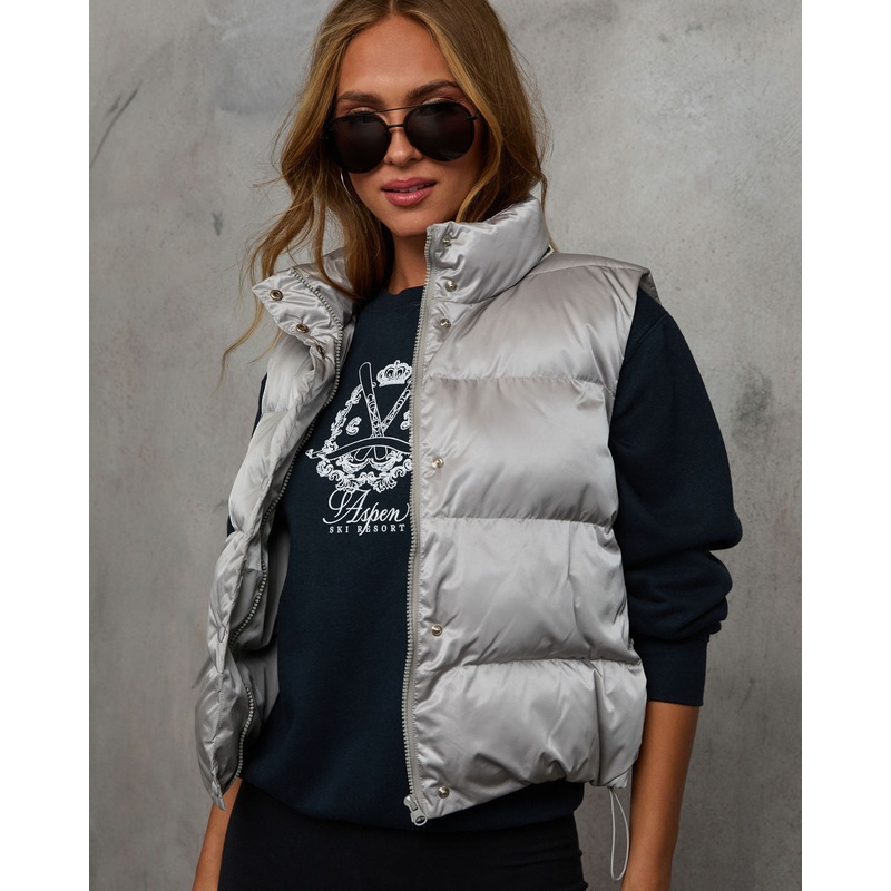 Warmth Within Puffer Vest|Grey|XS|S|M|L