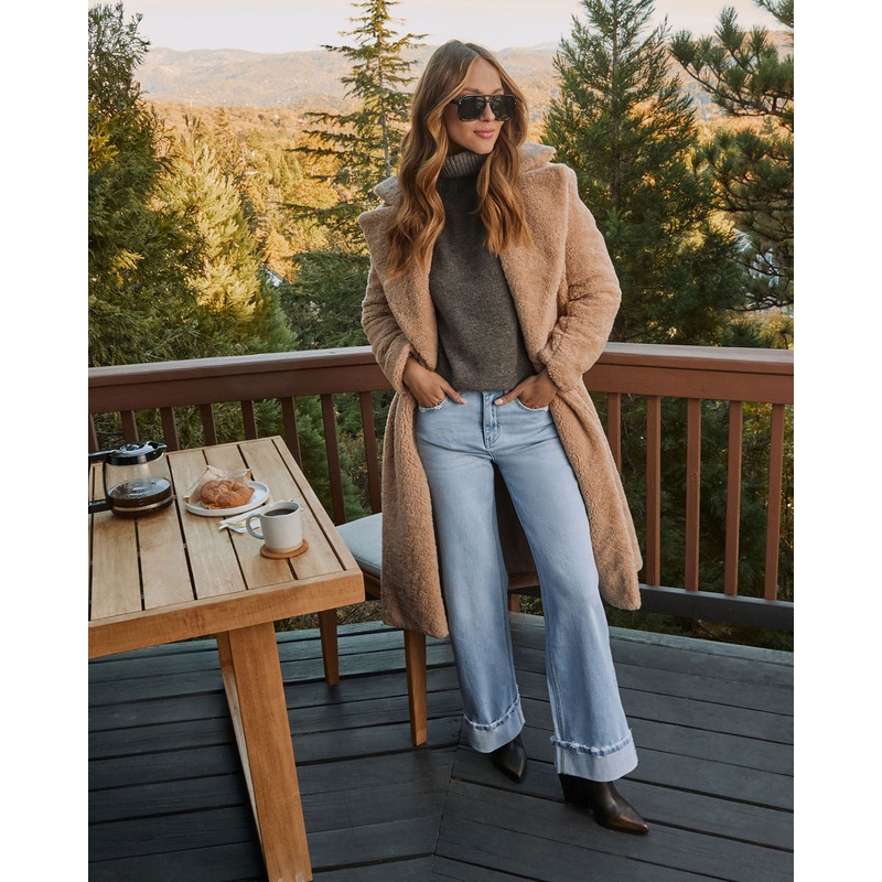 Yulissa Pocketed Teddy Coat|Latte|XS|S|M|L|XL