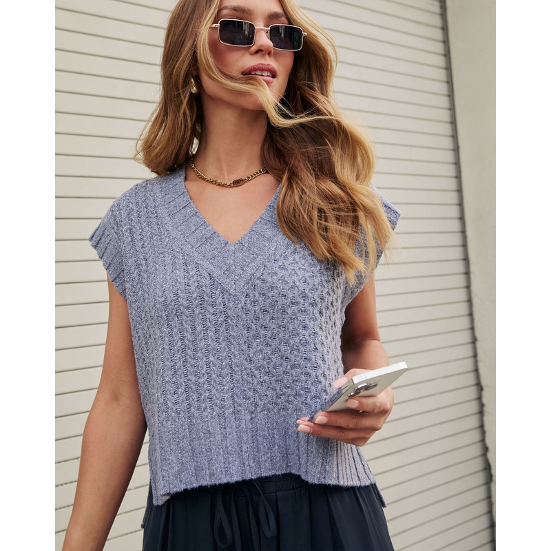 Alysia Sweater Vest|Heather Grey|S|M|L