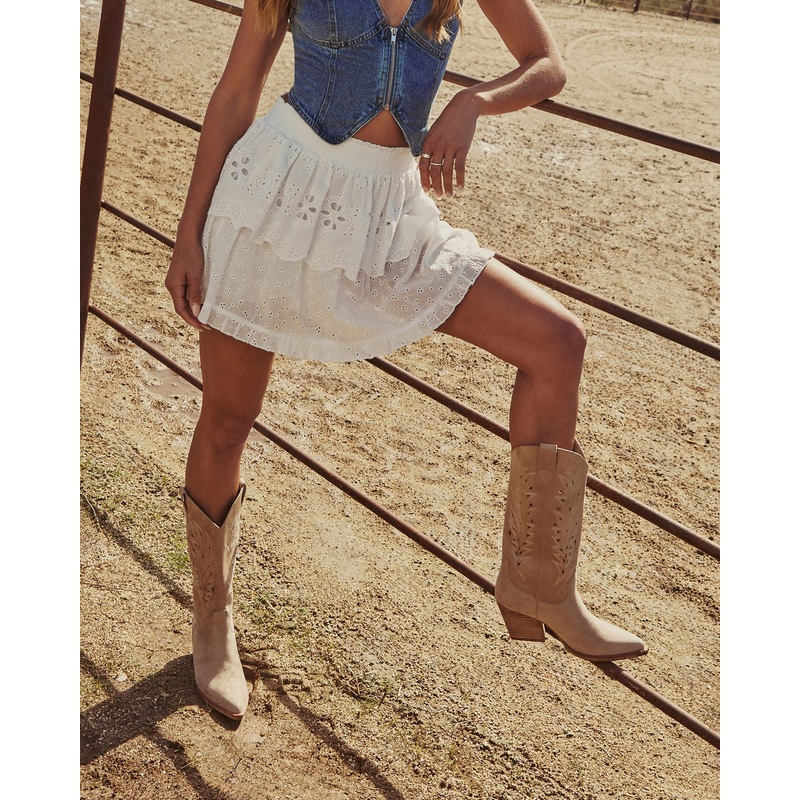Arnell Laser Cut Western Boot|Beige|Blue|Green|Hot Pink|Tomato Red|6|6.5|7|7.5|8|8.5|9|10|9.5
