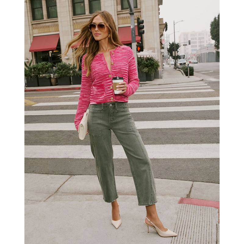 Ensley Ribbed Single Breasted Cardigan