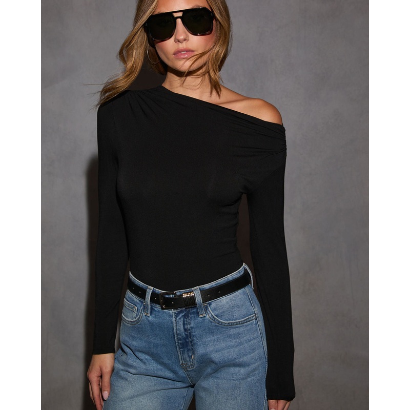 Karty Asymmetric Neckline Bodysuit