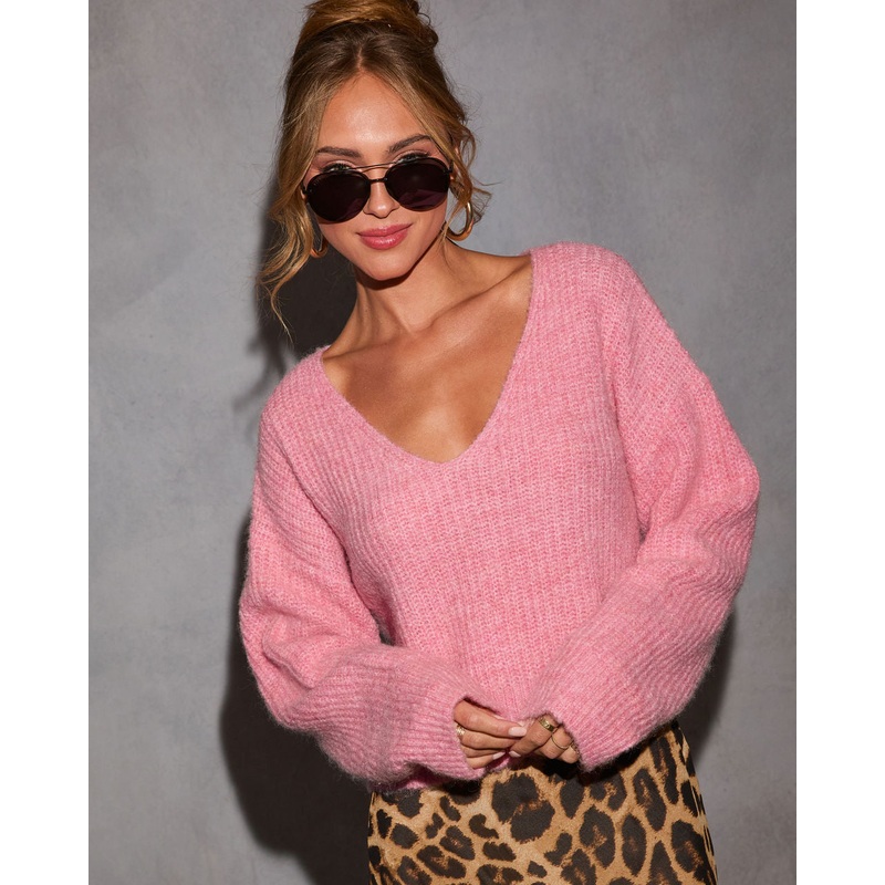 Paris Skies Ribbed Knit Sweater