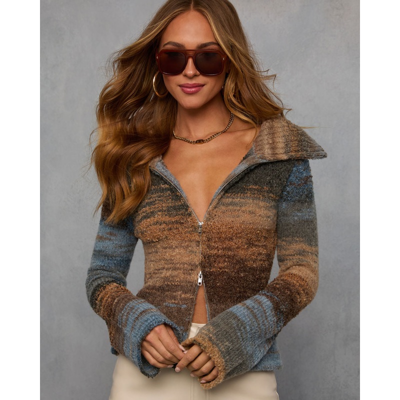 Remie High Neck Abstract Sweater