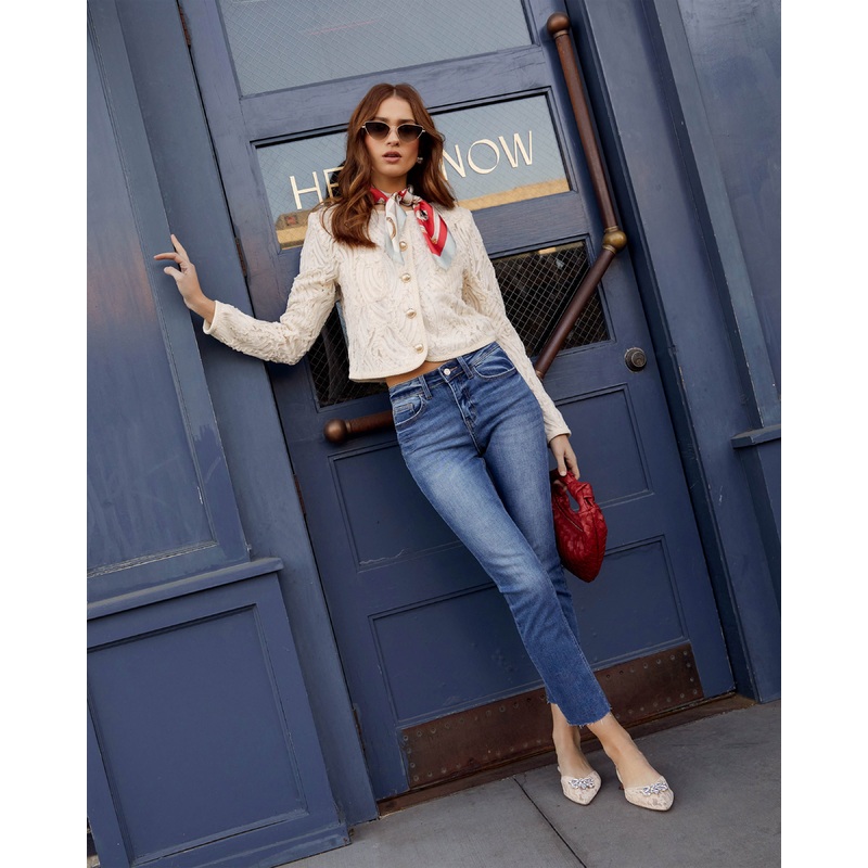 Ronnie Super Stretch High Rise Straight Leg Jeans