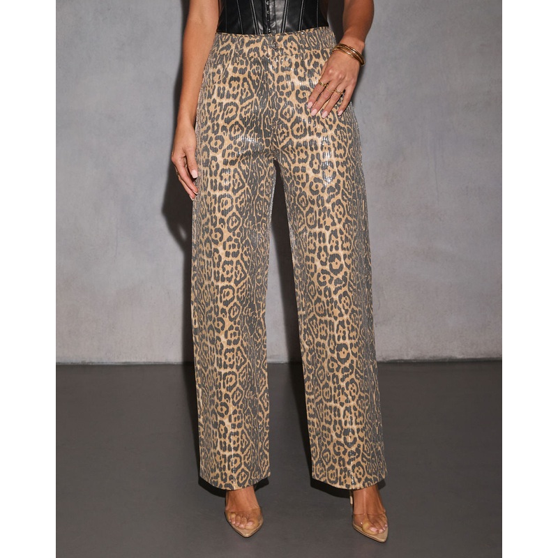 Safari Boogey Leopard Sequin Pants