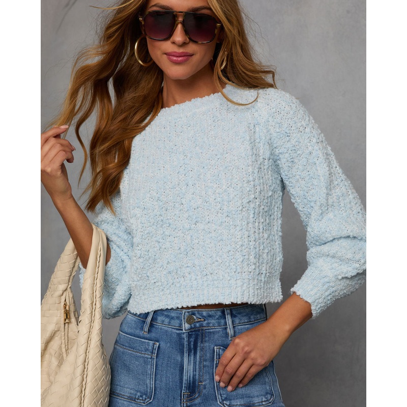 Serelise Ribbed Knit Sweater|Baby Blue|XS|S|M|L|XL