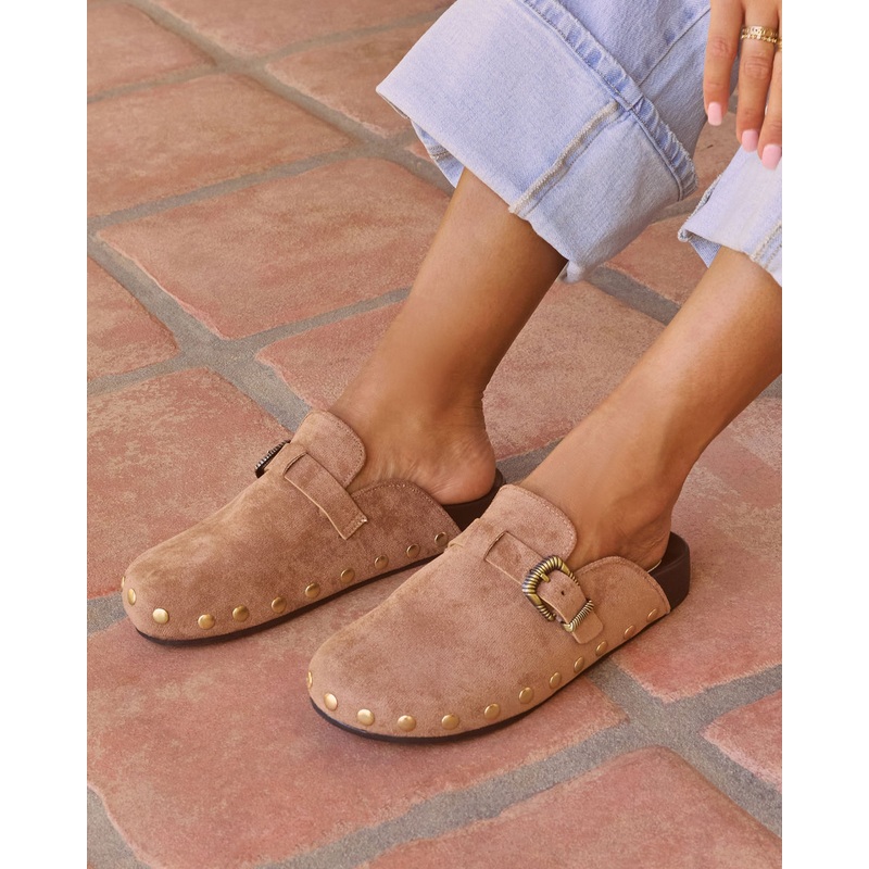 Telliah Faux Suede Studded Mule