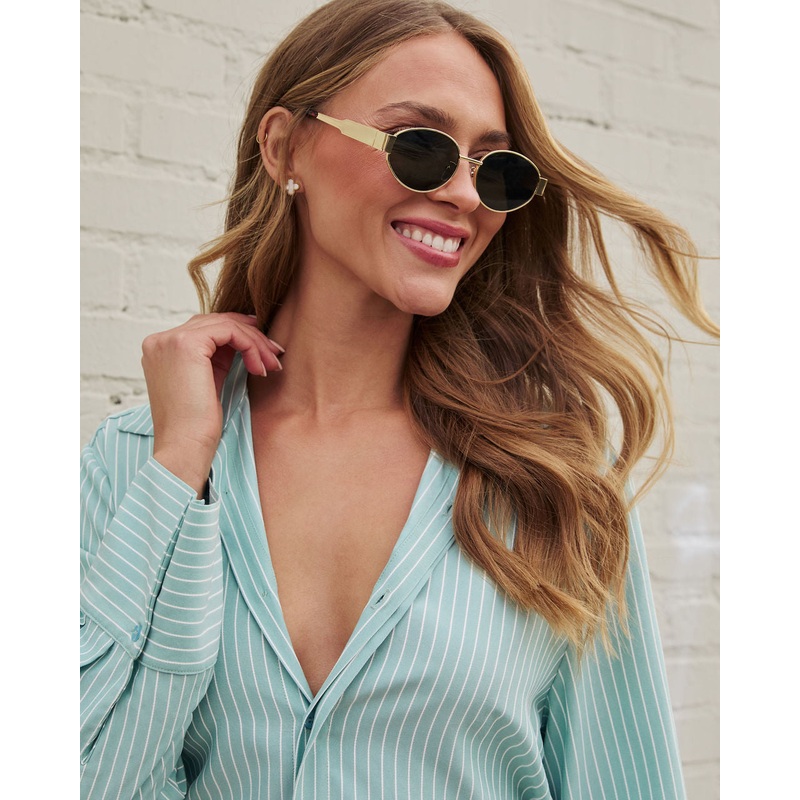 Vanna Round Sunglasses|Gold|O/S