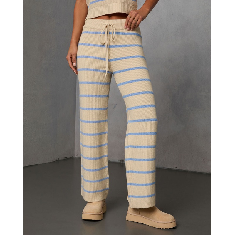 Warm Cravings Striped Knit Pants