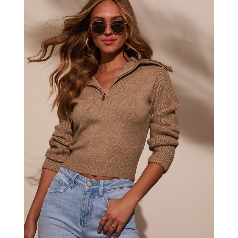 Whispering Pines Quarter Zip Sweater