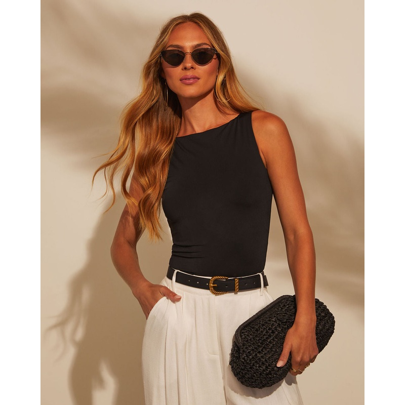 Wynna Crew Neck Tank Top|Black|Sage|XS|S|M|L|XL