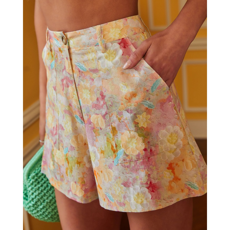 Cleo Floral Print High Waisted Short