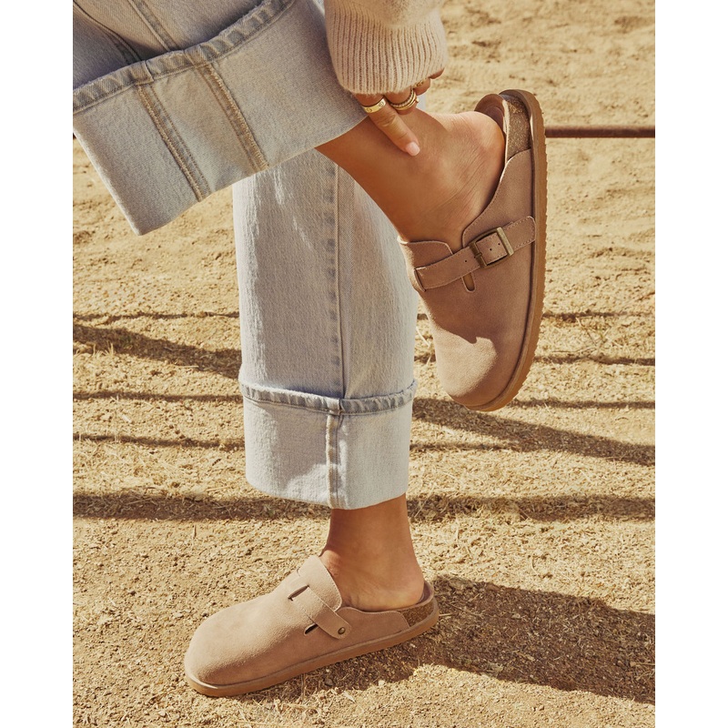 Estina Faux Suede Clogs|Taupe|6|6.5|7|7.5|8|8.5|9|10