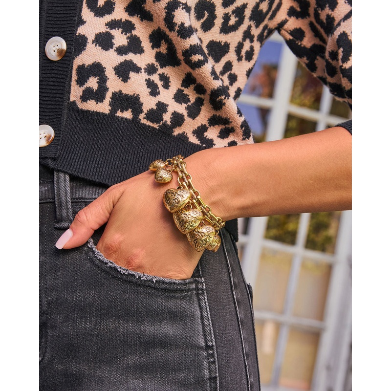 Hearts in Paris Heart Charm Bracelet
