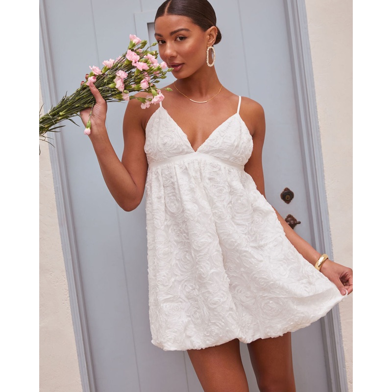 In Bloom Floral Babydoll Mini Dress