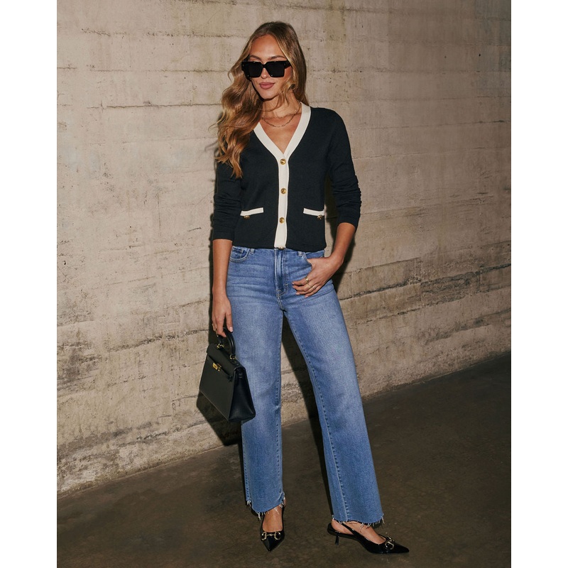 Classic Core Contrast Trim Cardigan