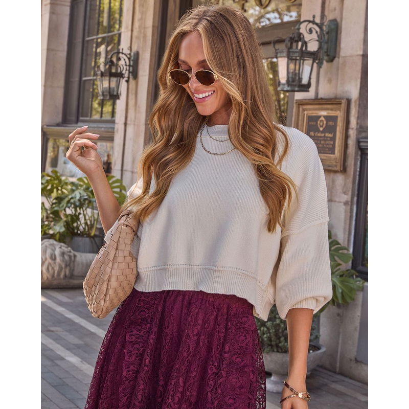 Elouise Cropped Crewneck Sweater