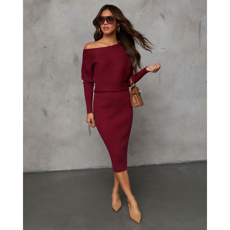 Fenley Knit Long Sleeve Midi Dress