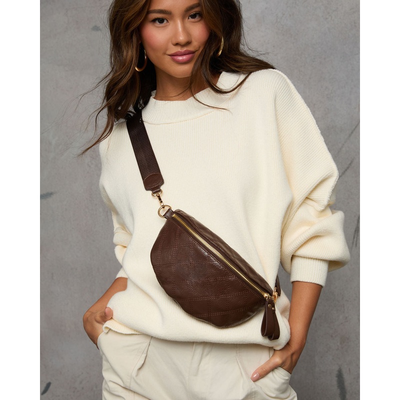 Jenny Faux Leather Belt Bag|Brown|Black|Green|Light Blue|Light Grey|Natural|Red|White|O/S