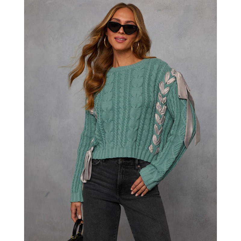 Maleena Braided Ribbon Sweater
