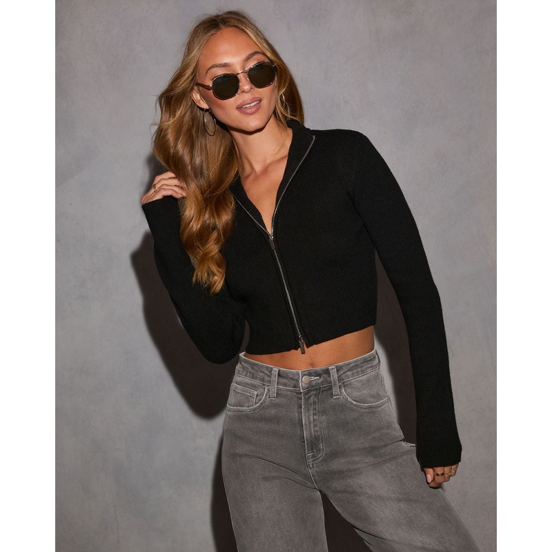 Out And About Front Zip Sweater